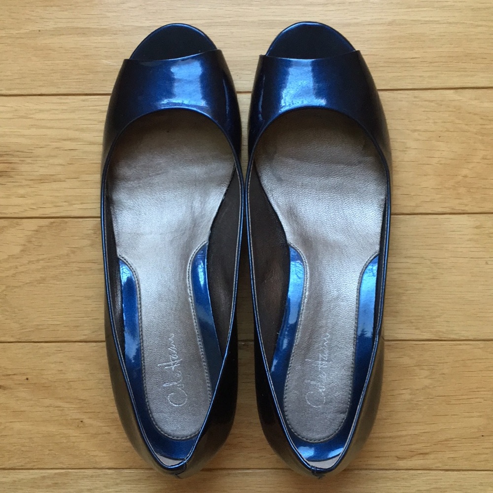Cole Haan peep toe wedge